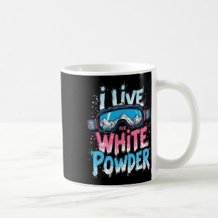 Ik leef voor white powder skiën snowboarden koffiemok
