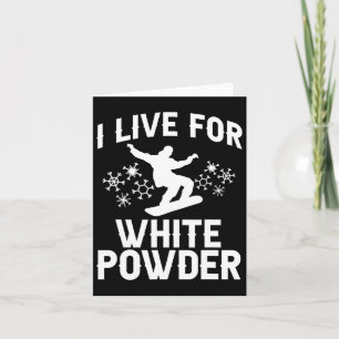 Ik leef voor White Powder Snowboarder Snowboarder Kaart