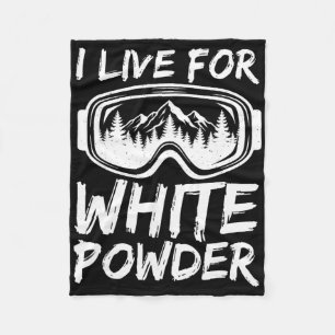 Ik leef voor witte poeder grappig skiën freestyle fleece deken