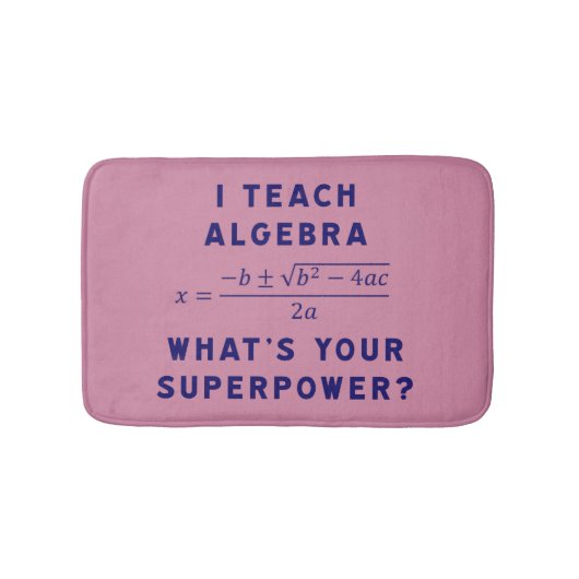 Ik leer Algebra / Wat is jouw Superpower? Cashmere Badmat (Voorkant)