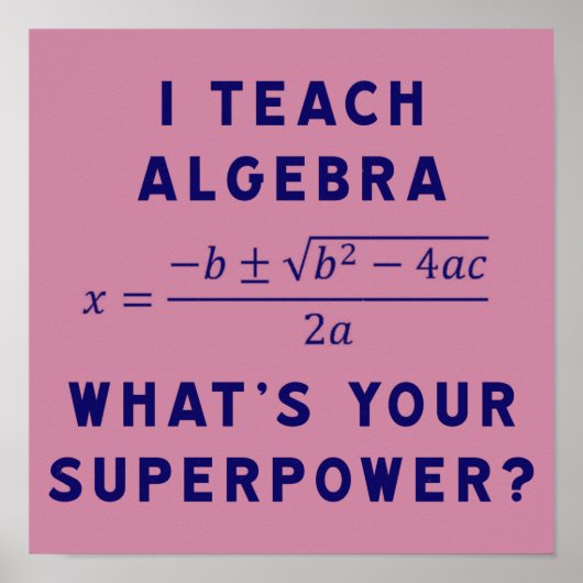 Ik leer Algebra / Wat is jouw Superpower? Poster (Voorkant)