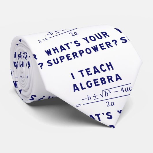 Ik leer Algebra / Wat is jouw Superpower? Stropdas (Opgerold)