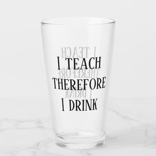 Ik leer daarom dat ik een leuk lerarengeschenk dri glas (Achterkant)