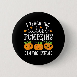 Ik leer de beste pompoenen in de patch halloween ronde button 5,7 cm