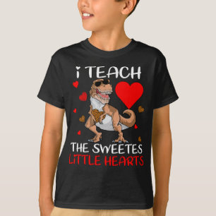 Ik leer de liefste harten Dinosaur-leraar T-shirt