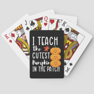 Ik leer de schattigste pompoenen in de lap Hallowe Pokerkaarten