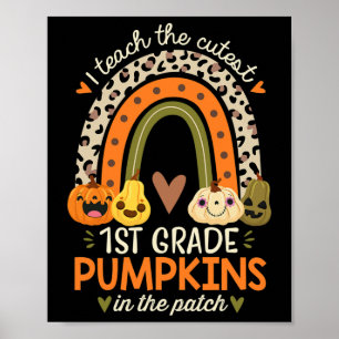 Ik leer de schattigste pompoenen van de 1e klas op poster