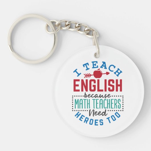 Ik leer Engels omdat Heroes Funny Teaching Sleutelhanger (Voorkant)