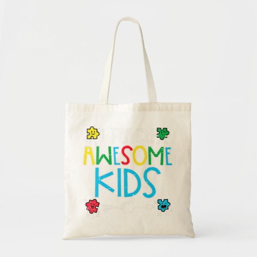 Ik leer Geweldige Kinder autisme-bewustmakingseres Tote Bag (Voorkant)
