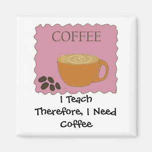 Ik leer humoristisch koffieontwerp met gezegde magneet