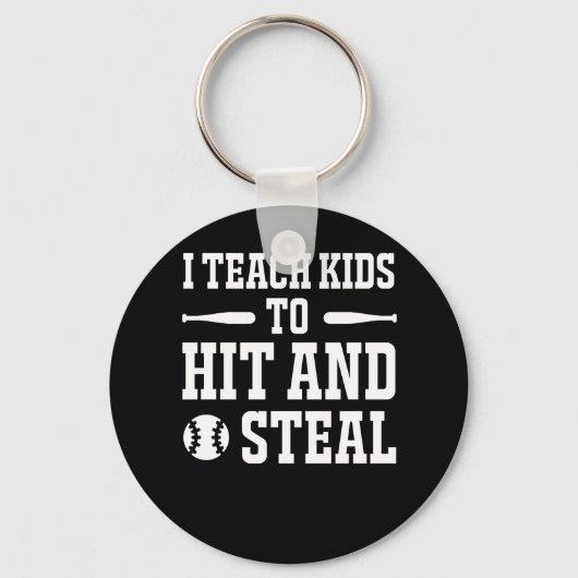 Ik leer Kinderen met steal Softball coach Sleutelhanger (Voorkant)