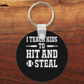 Ik leer Kinderen met steal Softball coach Sleutelhanger (Voorkant)