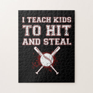 Ik leer Kinderen naar Hit en Steal - Baseball Coac Legpuzzel