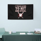 Ik leer Kinderen naar Hit en Steal - Baseball Coac Spandoek (Beurs)