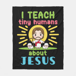 Ik leer kleine mensen over Jezus Christelijk Fleece Deken