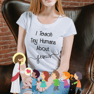 Ik leer kleine mensen over Jezus Kerk T-shirt