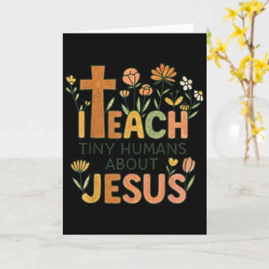 Ik leer kleine mensjes over Jezus Christelijke ler Kaart (Gele Bloem)