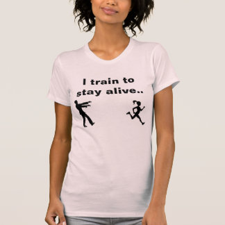 Ik leer om in leven te blijven zombie die shirt ru