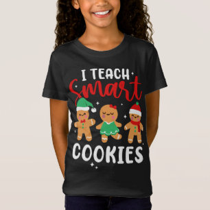 Ik leer slimme koekjes peperkoek kerstpyjama t-shirt