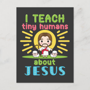 Ik leer Tiny Humans over Jezus Christelijke leraar Briefkaart