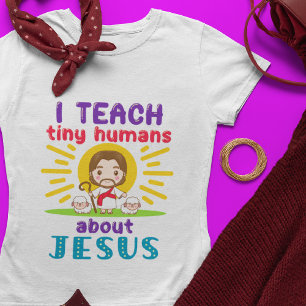 Ik leer Tiny Humans over Jezus Zondag School T-shirt