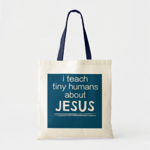 Ik leer Tiny Humans over Jezus Zondag School Tote Bag