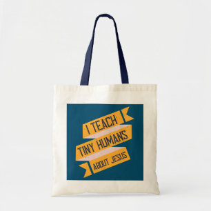 Ik leer Tiny Humans over Jezus Zondag School Tote Bag