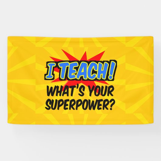 Ik leer wat je Superpower Superheld-leraar is Spandoek (Horizontaal)