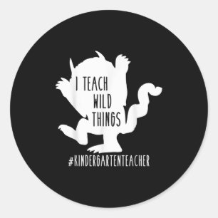 Ik leer Wilde Dingen Kindergarten Leraar Ronde Sticker