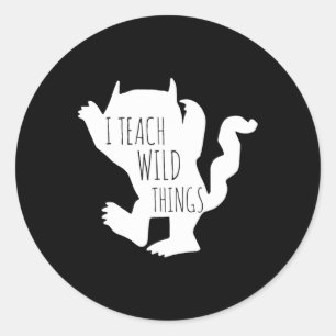 Ik leer wilde dingen monsterplezier Halloween gesc Ronde Sticker
