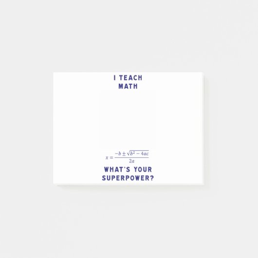 Ik leer Wiskunde wat is je Superpower? Post-it® Notes (Voorkant)