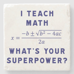 Ik leer Wiskunde wat is je Superpower? Stenen Onderzetter