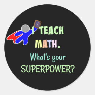 Ik leer Wiskunde. Wat is jouw superkracht? Ronde Sticker