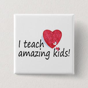 Ik leer wonderbaarlijke Kinderen Vierkante Button 5,1 Cm