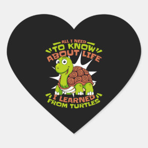 Ik leerde van schildpadden schilderijenliefhebber hart sticker
