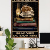 Ik lees boek en Drink koffie Poster (Thuiskantoor)