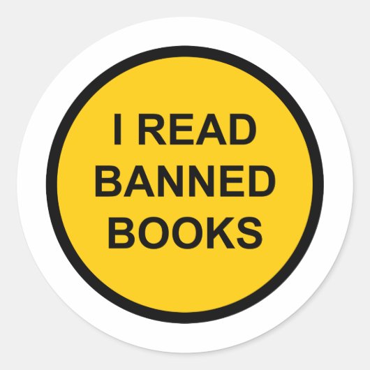 Ik lees boeken zonder vergunning ronde sticker (Voorkant)