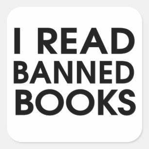Ik lees boeken zonder vergunning vierkante sticker