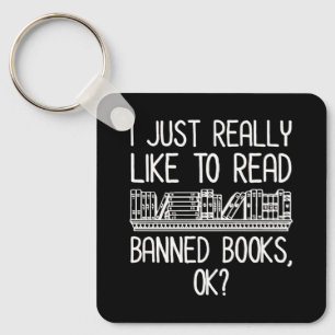 Ik lees graag verboden boeken, oké? sleutelhanger