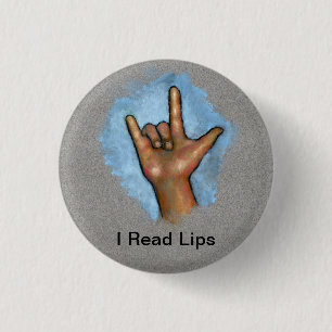 Ik lees lips: Amerikaanse gebarentaal: doof Ronde Button 3,2 Cm