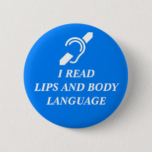 IK LEES LIPS EN LICHAAMTAAL RONDE BUTTON 5,7 CM