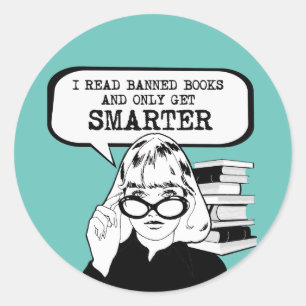 Ik lees verboden boeken en word alleen maar slimme ronde sticker