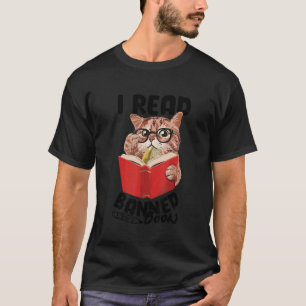 Ik Lees Verboden Boeken Kat Lezer Boekenwurm Vrouw T-shirt