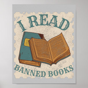 ik lees verboden boeken vintage - minnaar poster