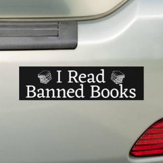 Ik lees verboden boeken Zwart en Wit Bumpersticker