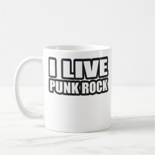 IK LEVEN PUNK ROCK jongens punk muziek Koffiemok