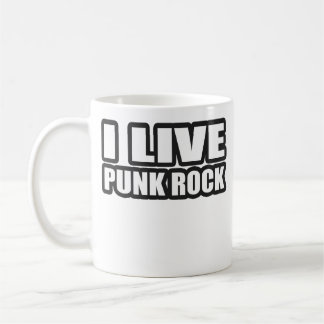 IK LEVEN PUNK ROCK jongens punk muziek Koffiemok
