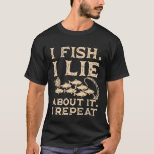 Ik lieg over vissen Hengelaar Visser Visjager T-shirt