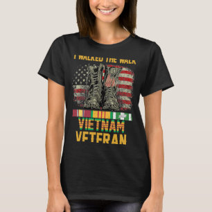 Ik liep de Amerikaanse Veteranenvlag van Walk Viet T-shirt