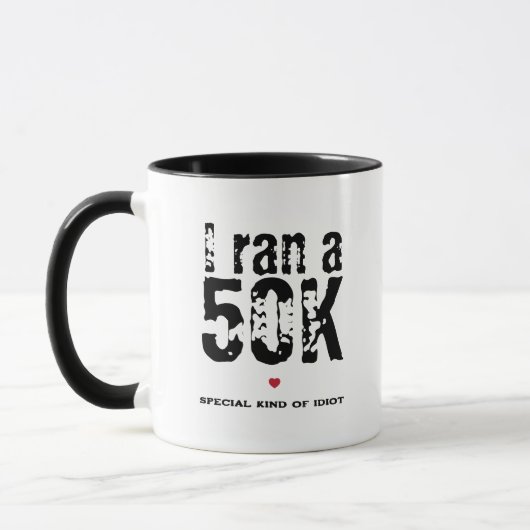 Ik liep een 50K Ultramarathon Grappig hardlopen Mok (Links)